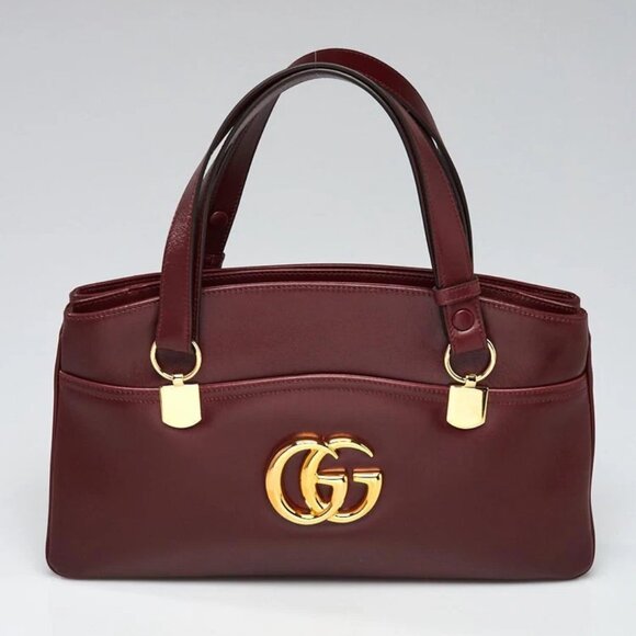 Gucci Burgundy Leather Arli Shoulder Bag - Picture 1 of 12